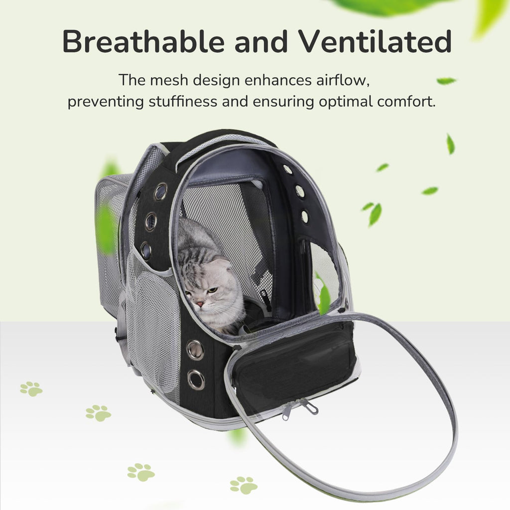 Black Expandable Cat Backpack Carrier G814