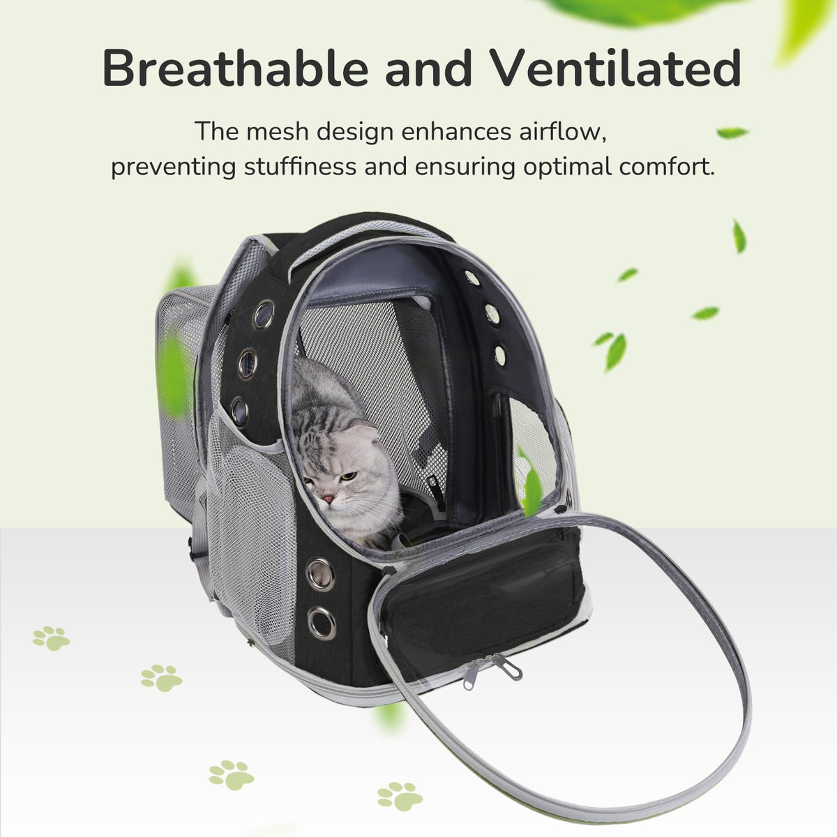 Black Expandable Cat Backpack Carrier G814