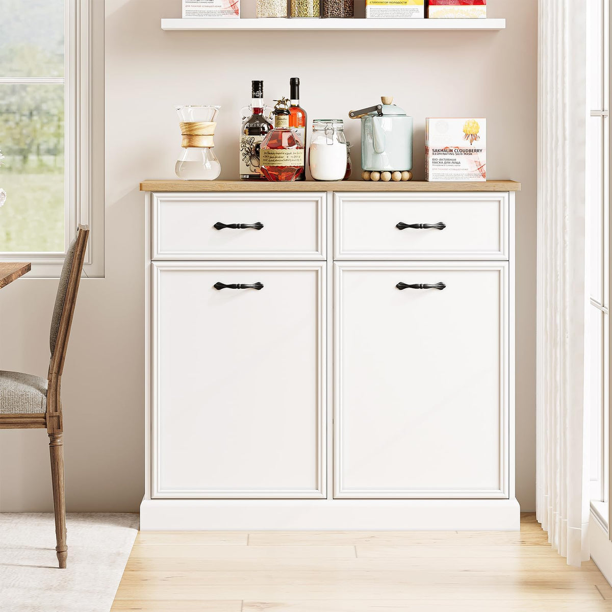 White 20 Gallon Tilt-Out Trash Cabinet K139