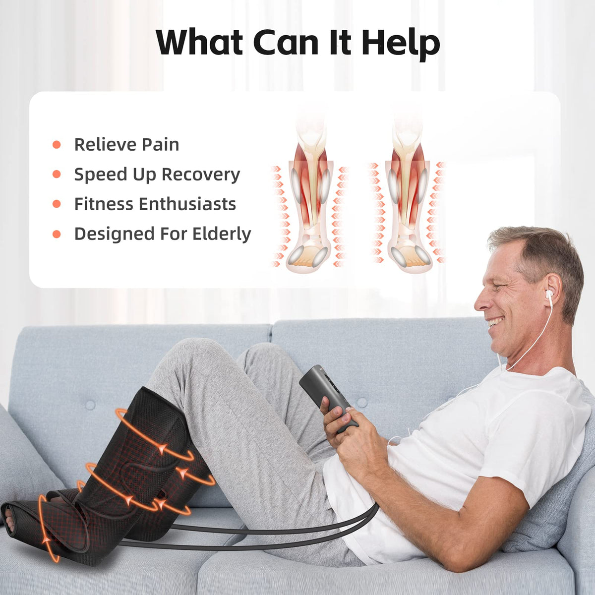 Air Compression Leg Massager with Heat B8139