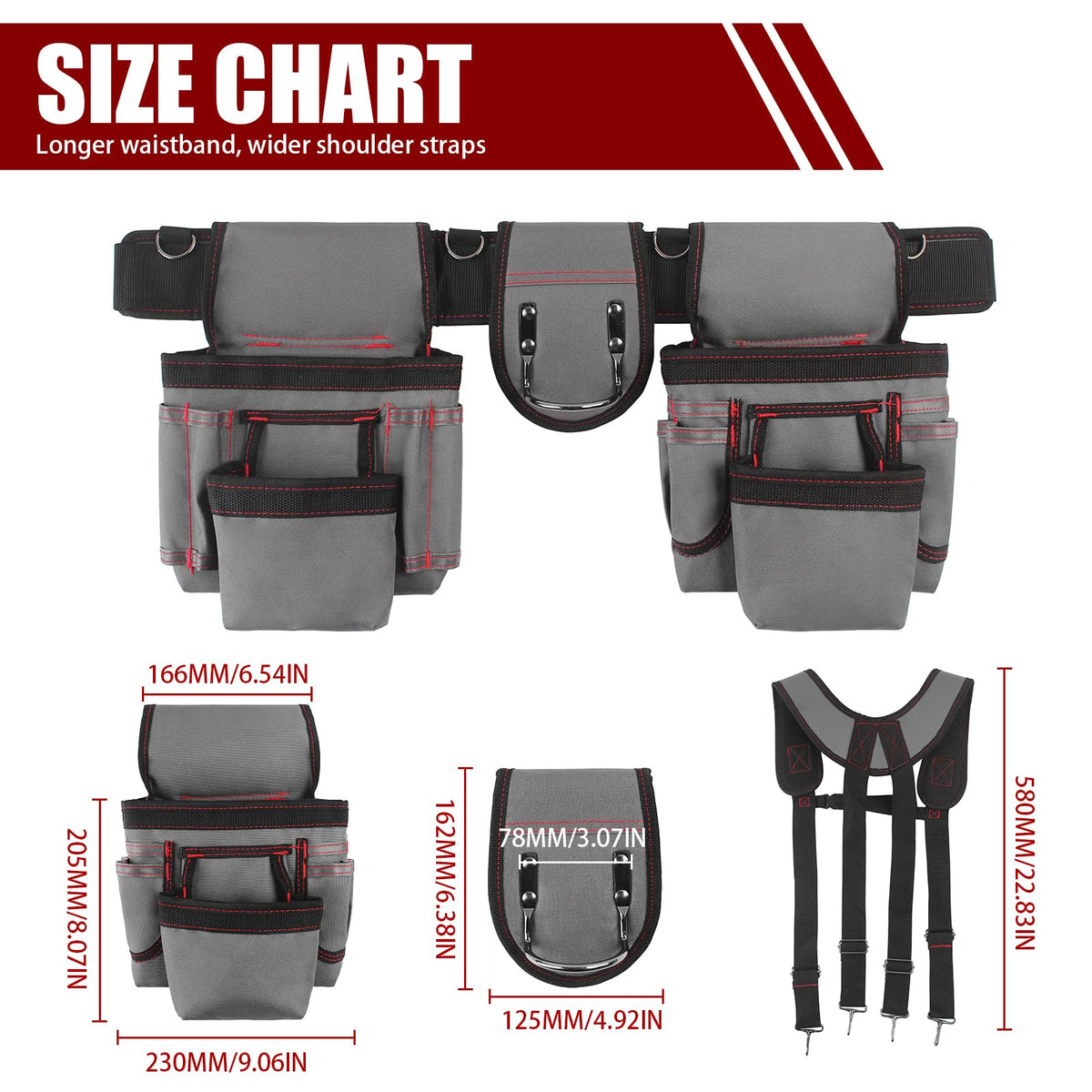 Heavy Duty 22 Pockets Adjustable Tool Belt F62155