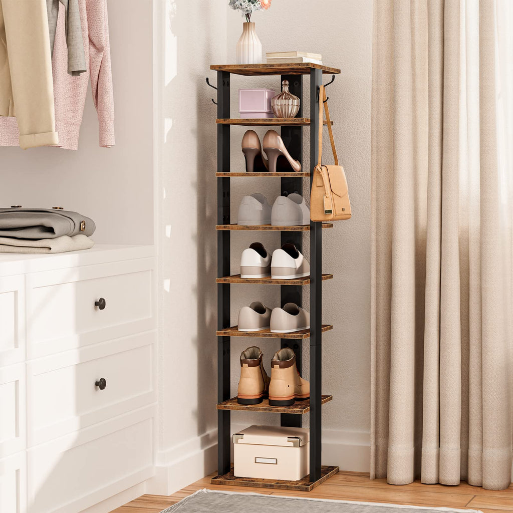 8 Tiers Vertical Wooden Shoe Rack R70173