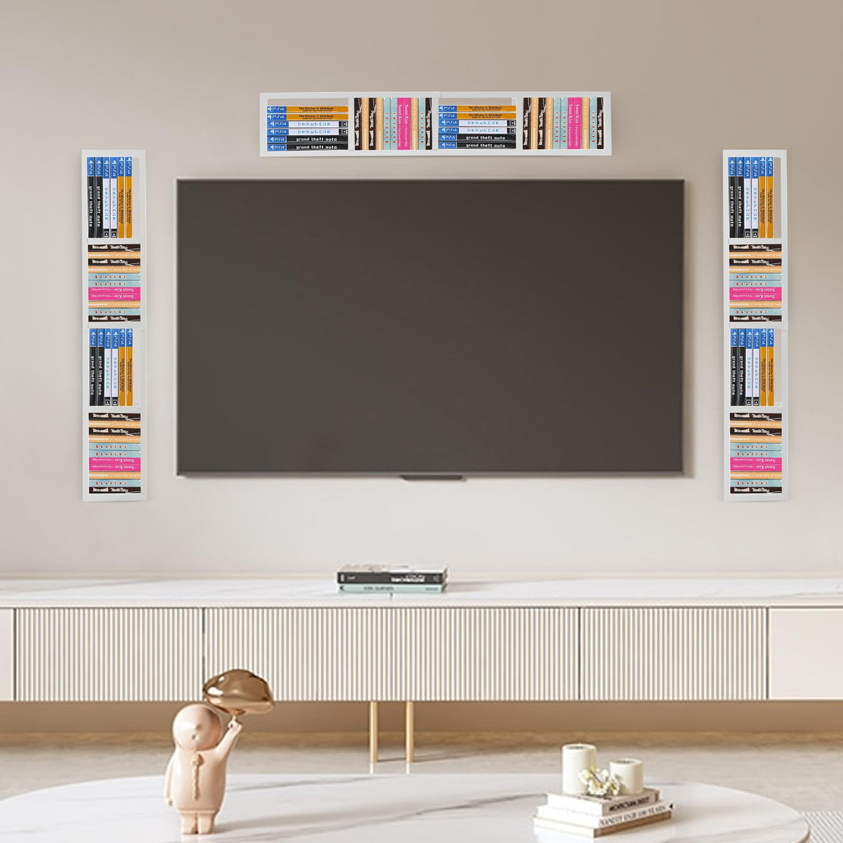 34 Inch White Metal CD Storage Shelf R952596
