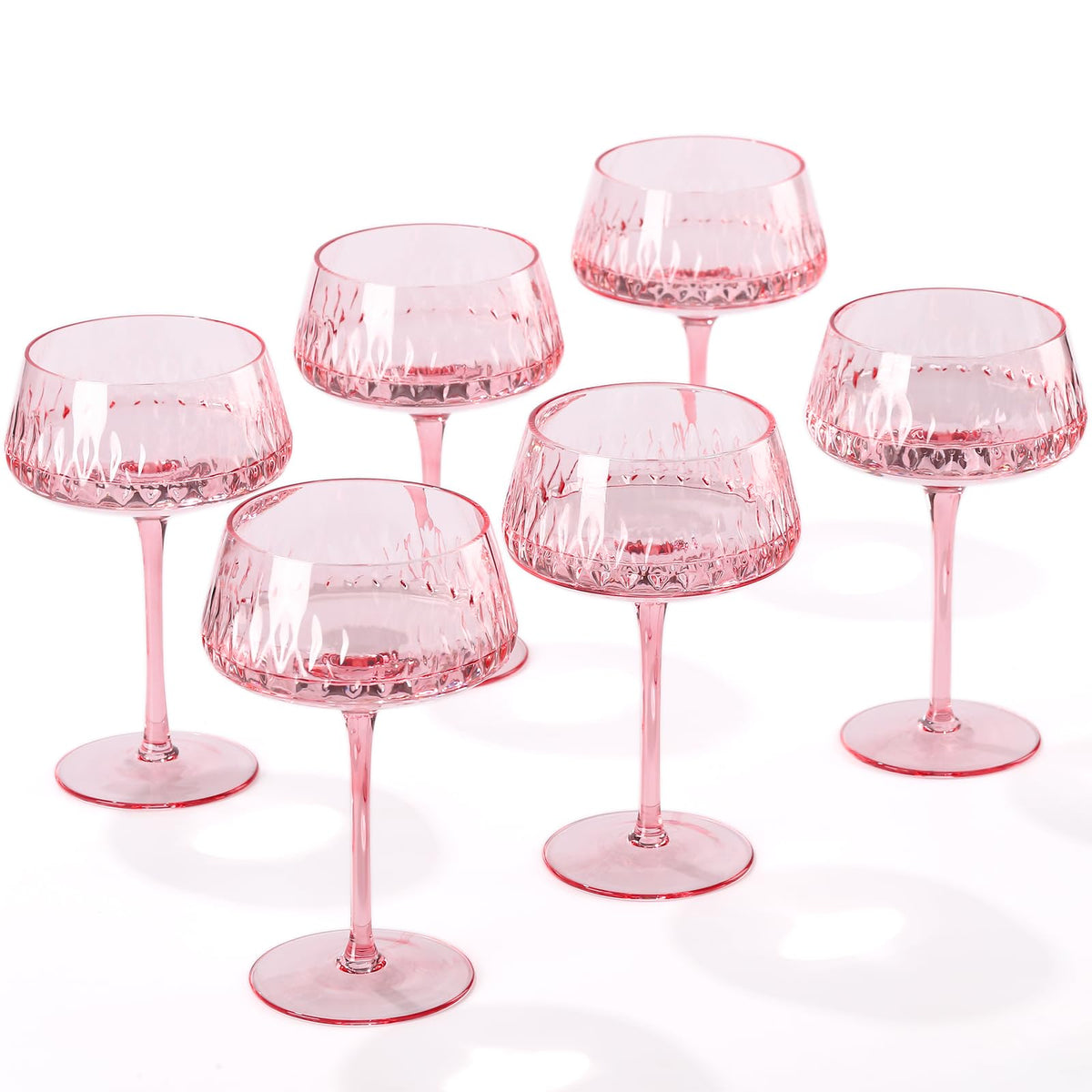 Pink 14 oz Martini Glasses Set of 6 Y717