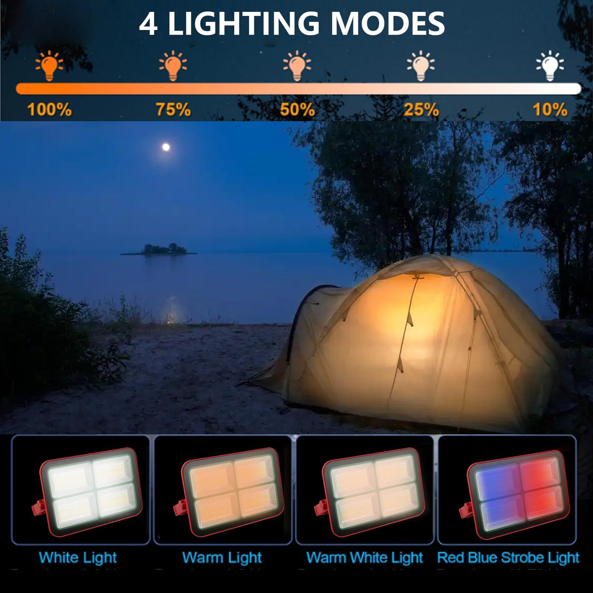 Portable Rechargeable Magnetic Work Light 16500mAh 200W 15000LM IP69 W75865