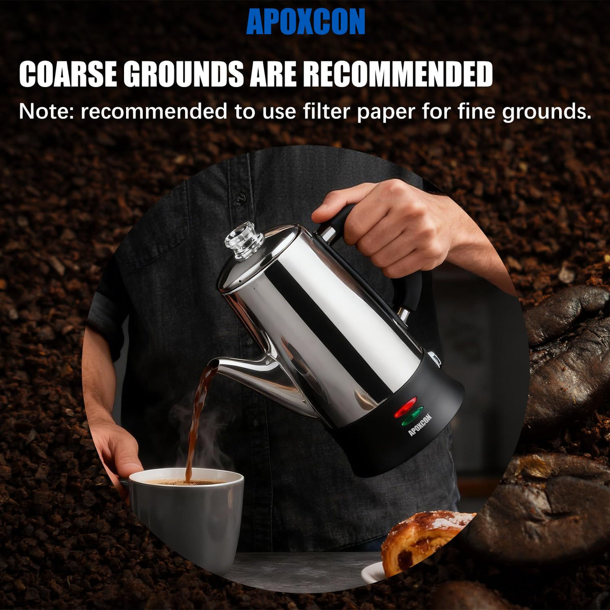 Electric Stainless Steel Coffee Percolator 12 Cup V789105