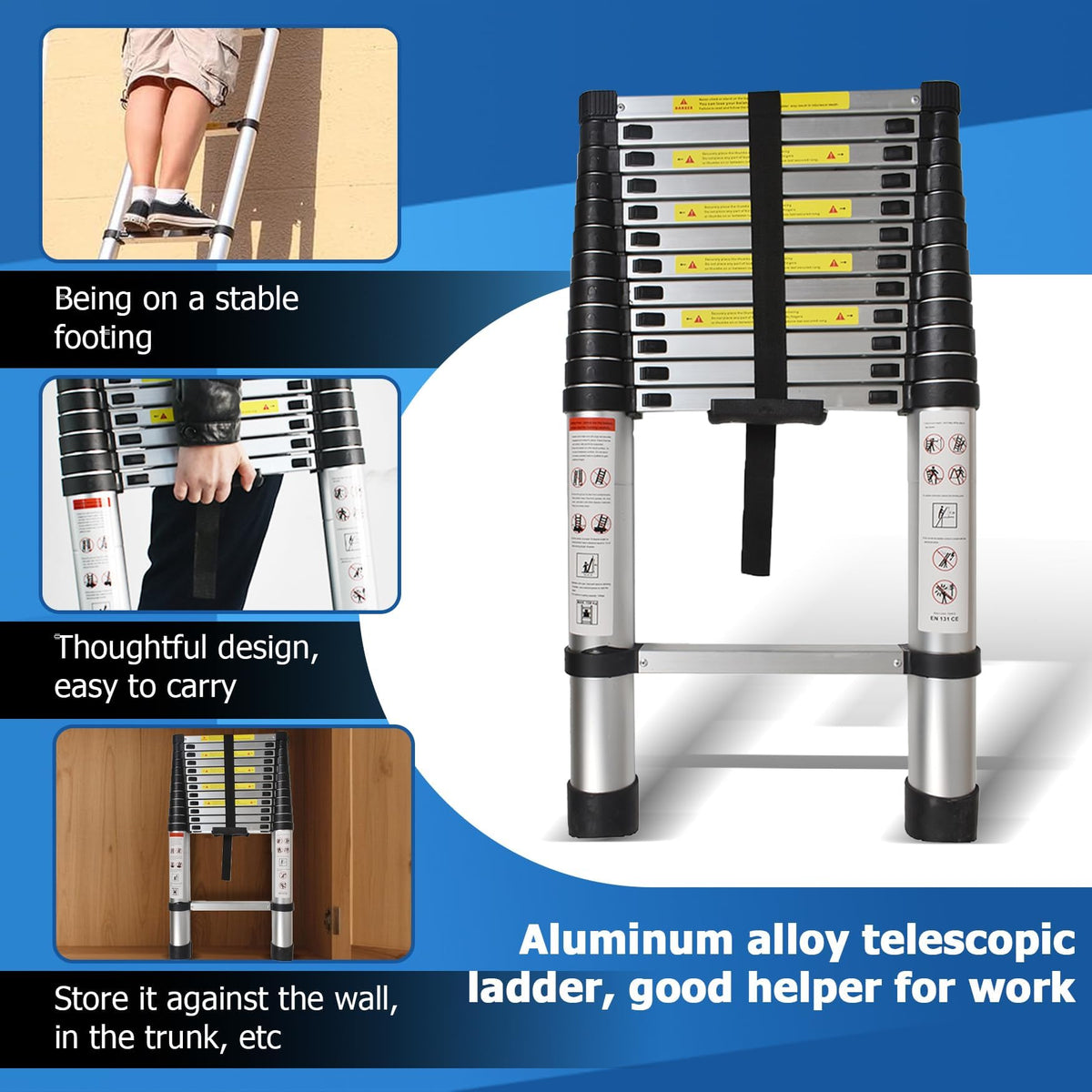 12.5 FT Aluminum Telescoping Ladder W69541