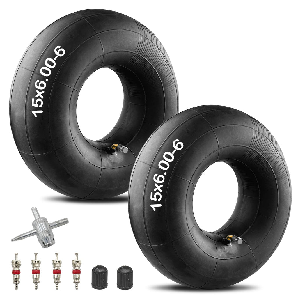 15x6.00-6" Inner Tube with TR87 Bent Valve Stem 2 Pack Y294