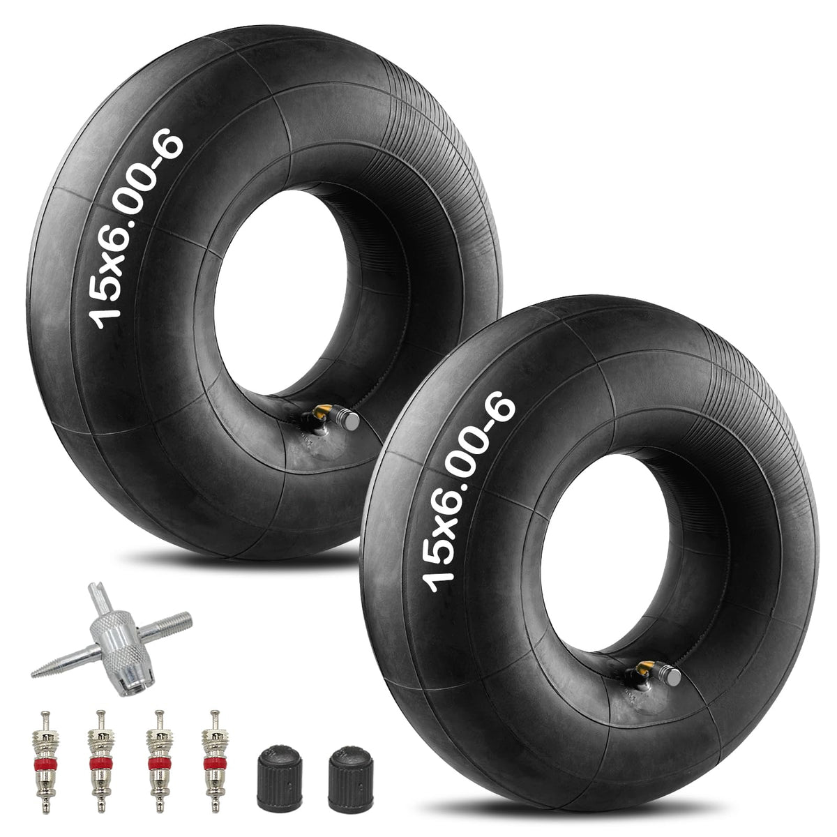 15x6.00-6" Inner Tube with TR87 Bent Valve Stem 2 Pack Y294