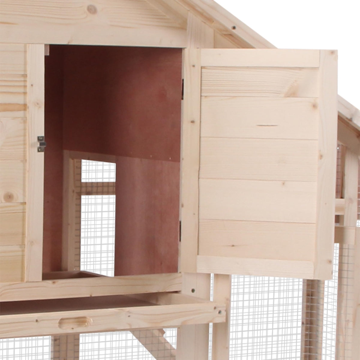 55" 2-Tier Wooden Rabbit Hutch with Ramp H1012