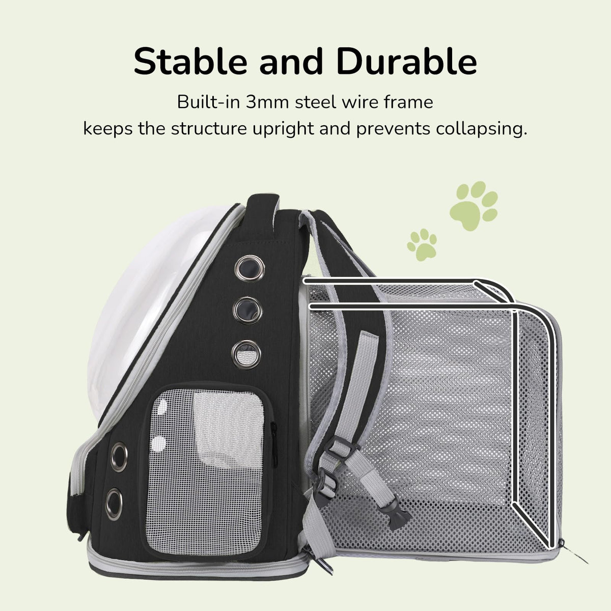 Black Expandable Cat Backpack Carrier G814