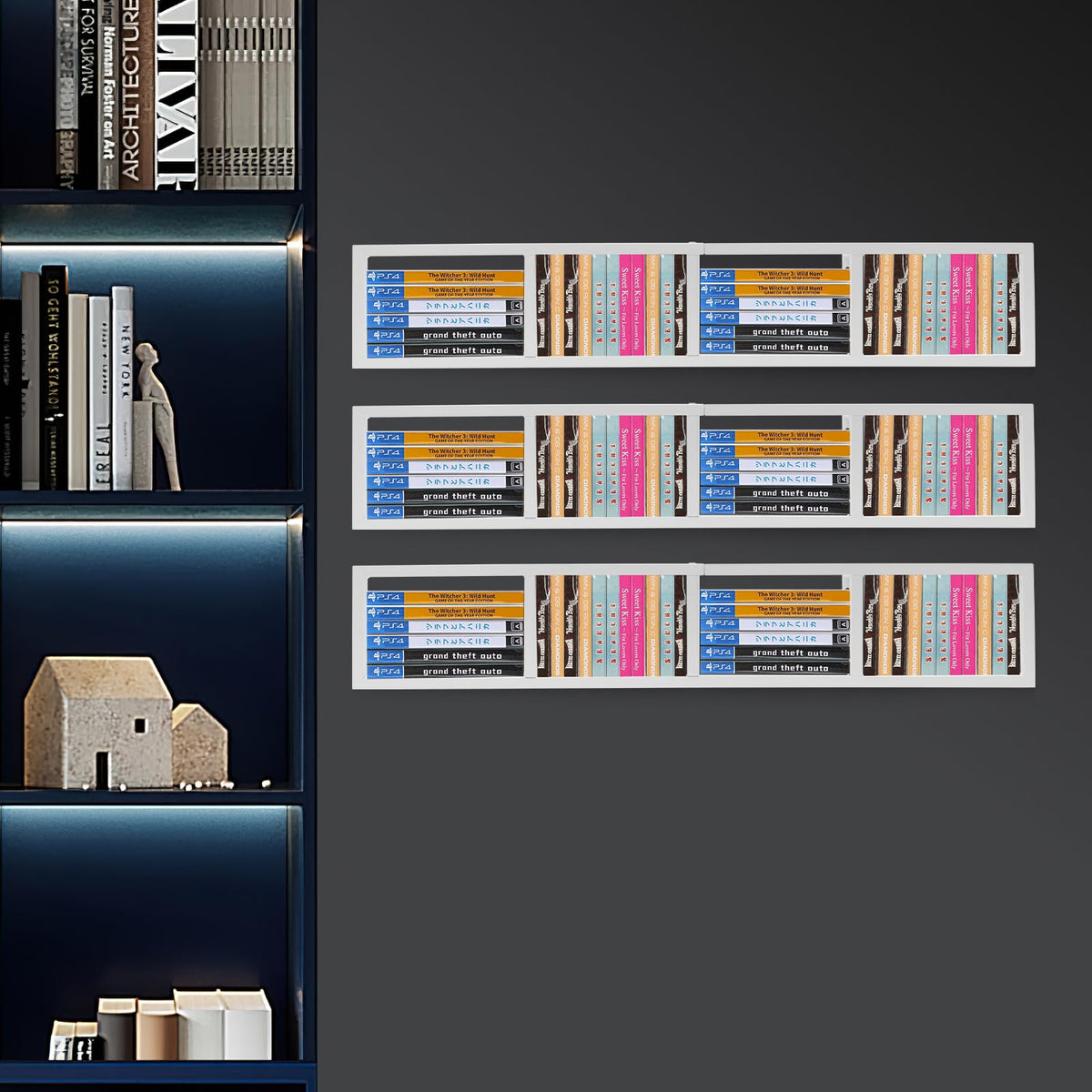 34 Inch White Metal CD Storage Shelf R952596