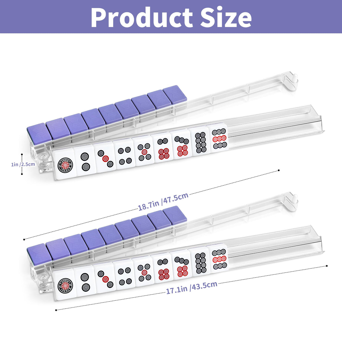 4-Piece Acrylic Mahjong Rack Set with Pushers H5987