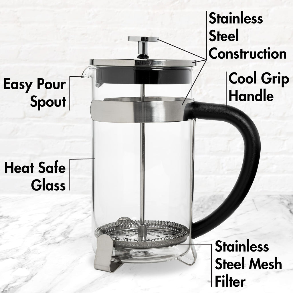Borosilicate Glass French Press Coffee Maker 34-Ounces F3612