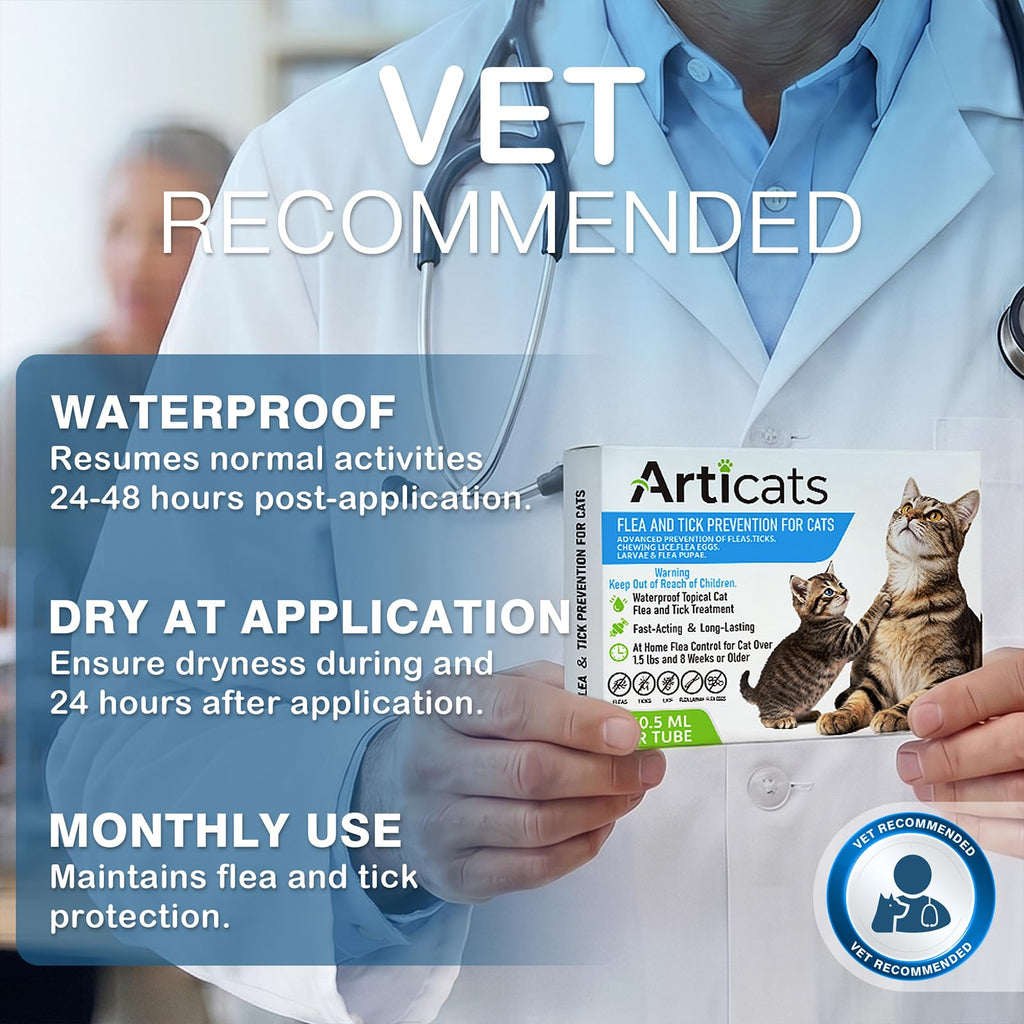 Flea and Tick Prevention for Cats & Kittens, Topical Cat Flea and Tick Treatment 6-Dose E8545
