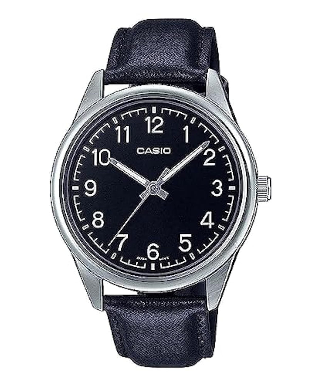 Men's Analog Black Leather Band Watch J536019