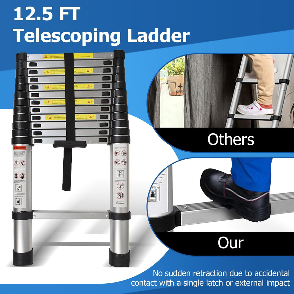 12.5 FT Aluminum Telescoping Ladder W69541