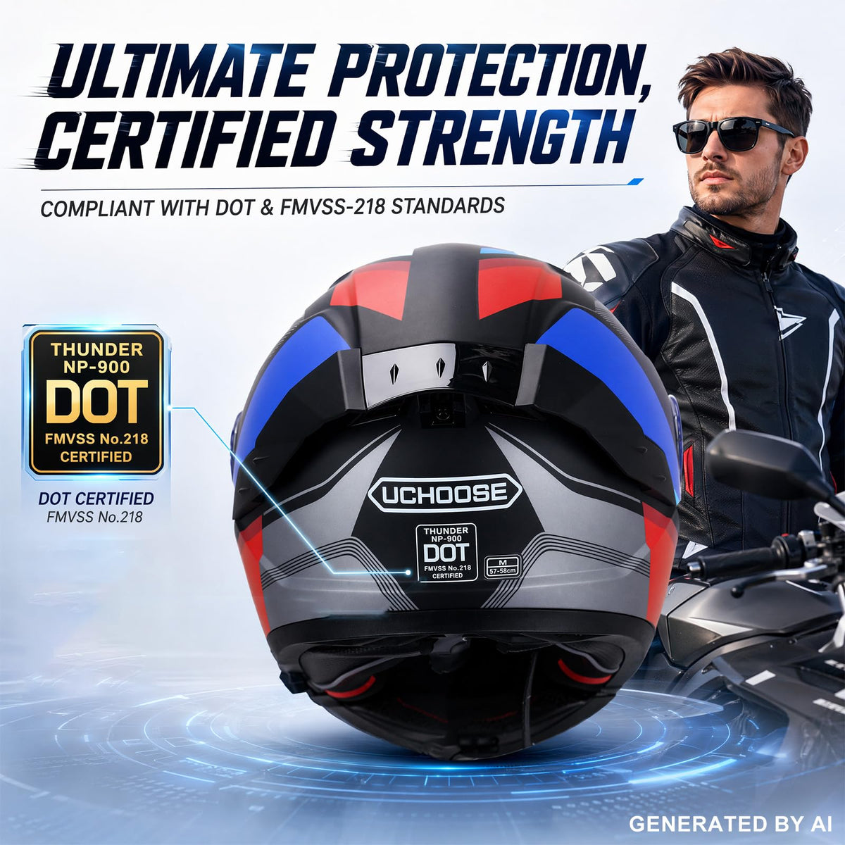 Heavy Duty Flip Up Modular Motorcycle Helmet I704653