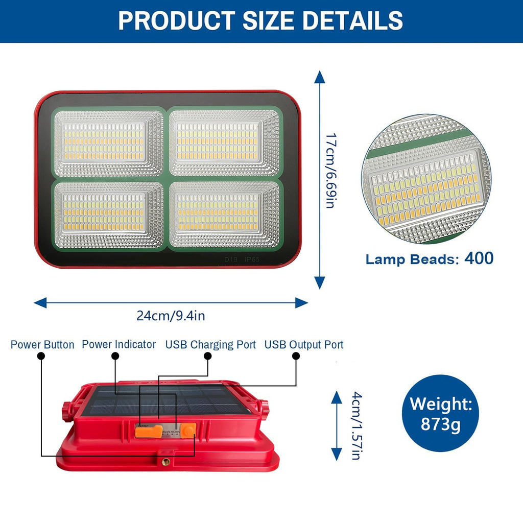 Portable Rechargeable Magnetic Work Light 16500mAh 200W 15000LM IP69 W75865