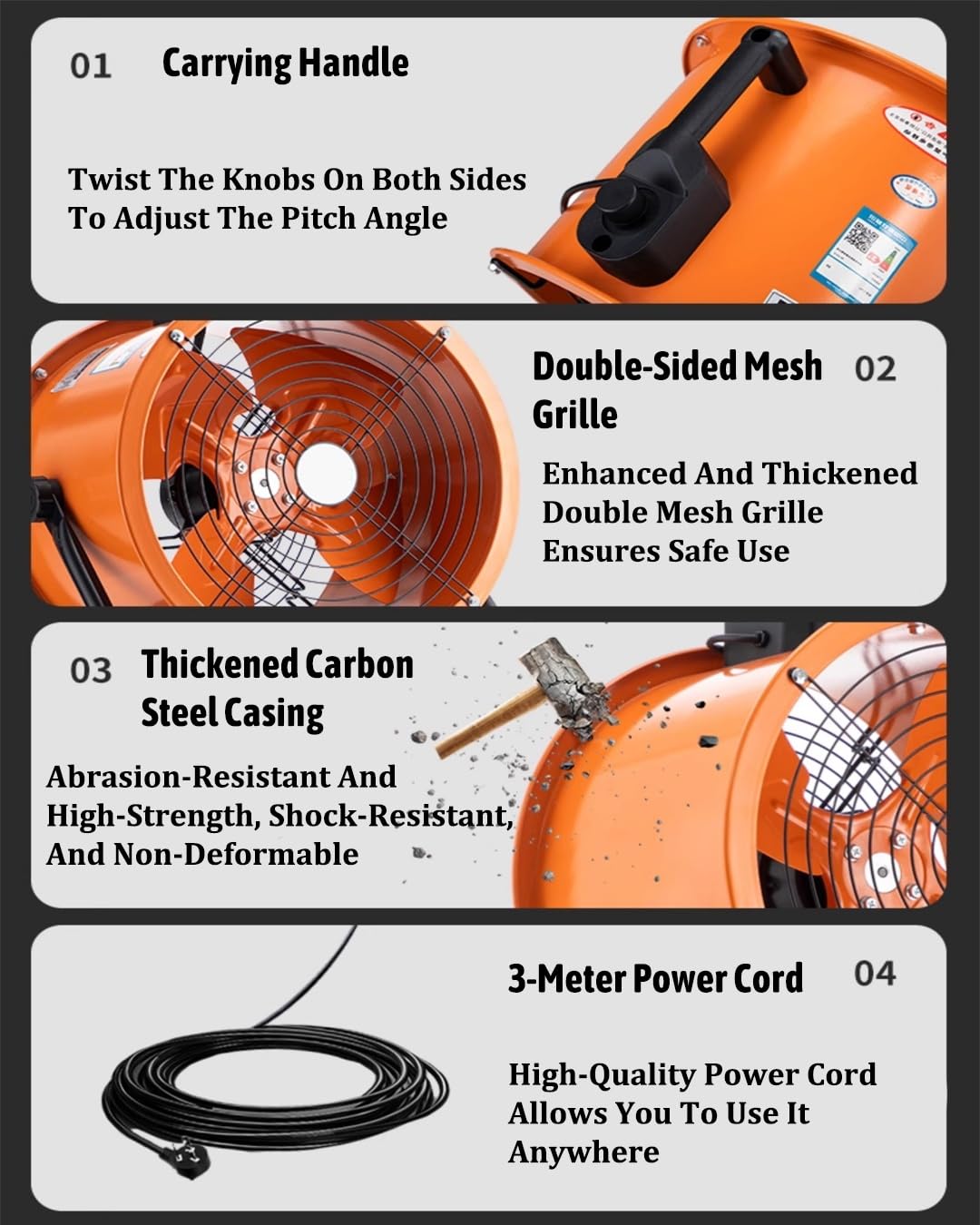 High Velocity Outdoor Pedestal Fan 3-Speed 20in H7412