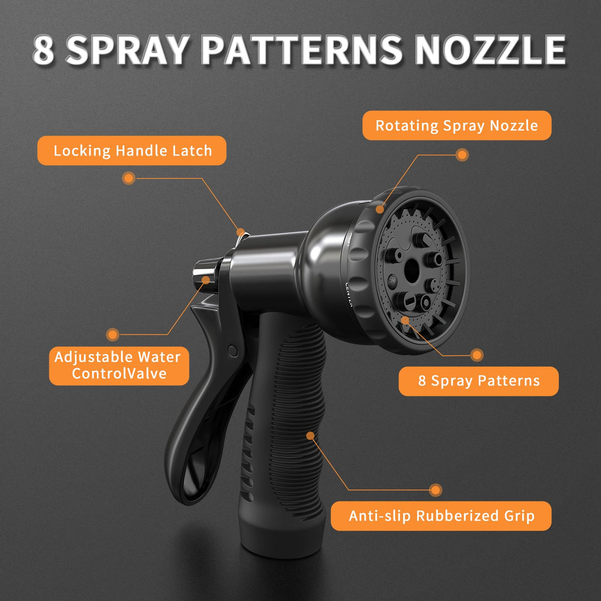 100FT x 3/8" Coil Expandable Garden Hose with 8 Patterns Spray Nozzle P413