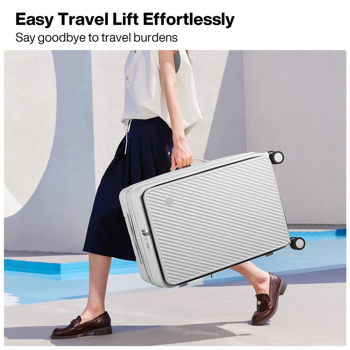 20 Inch Expandable PC Hard Shell Carry On Luggage with Spinner Wheels & TSA Lock A98453