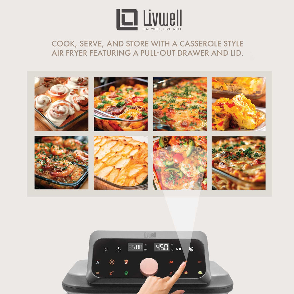 6-Quart Glass Air Fryer with Touch Screen & Drawer U2549