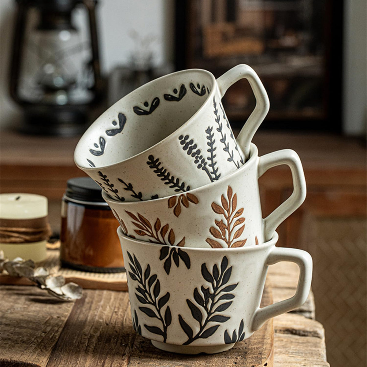 12 oz Ceramic Coffee Mug Set of 4 B502034