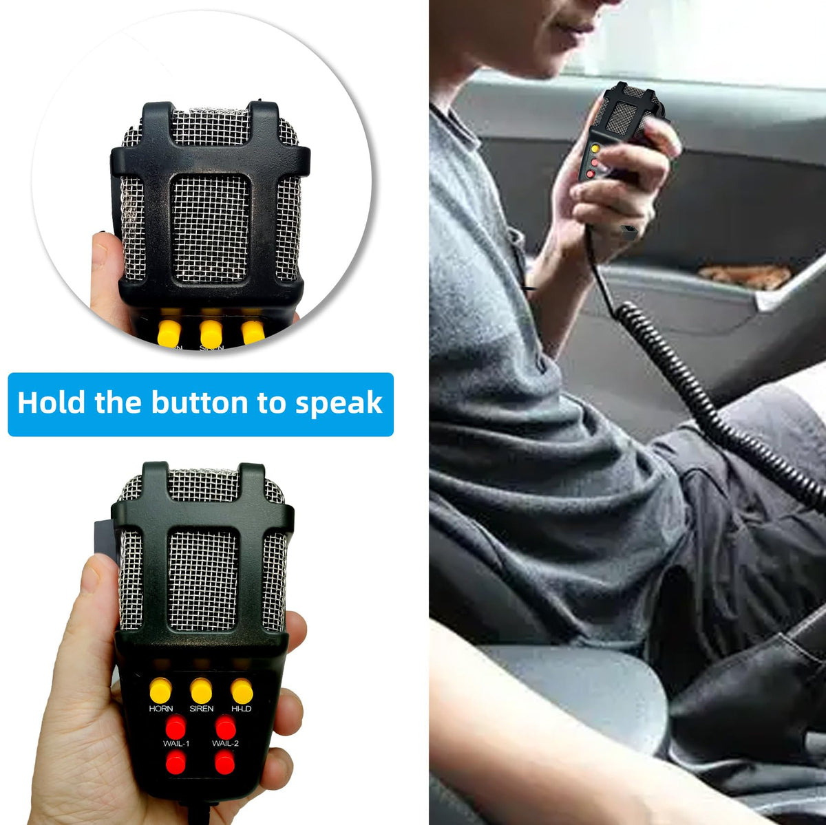 12V 100W 7 Tone Car Siren Horn Speaker with Microphone A211271