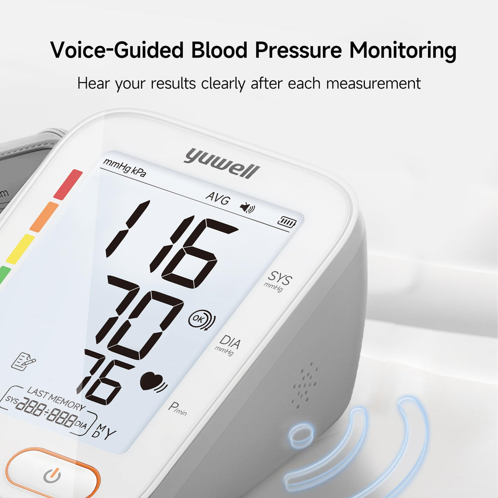 Upper Arm Blood Pressure Monitor with Adjustable Arm Cuff and Backlit Display K871713
