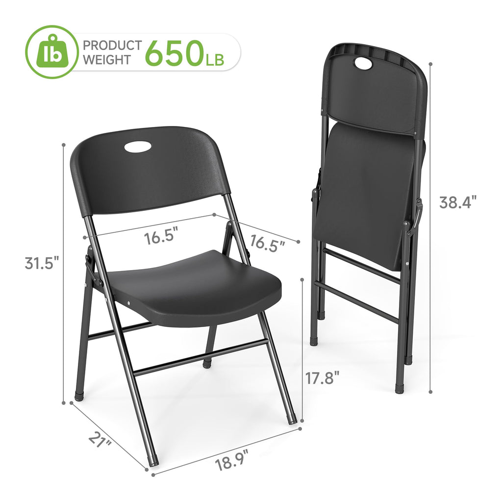 Folding Chairs Set of 10 Black P984509