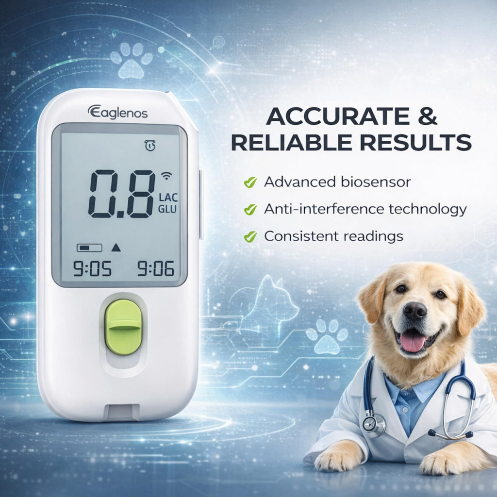 Pet Glucose & Lactate Monitor Kit with 25 Glucose Strips & 25 Lactate Strips E2900
