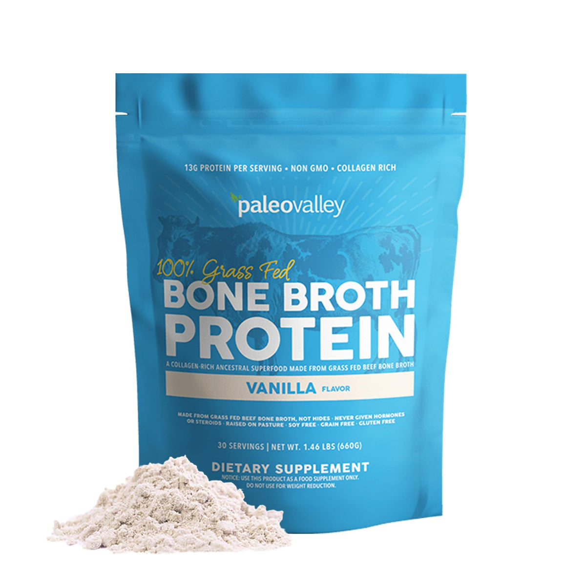 Grass Fed Bone Broth Protein Powder Vanilla P534