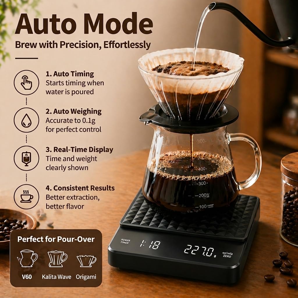 Rechargeable Digital Coffee Scale with Timer A506300