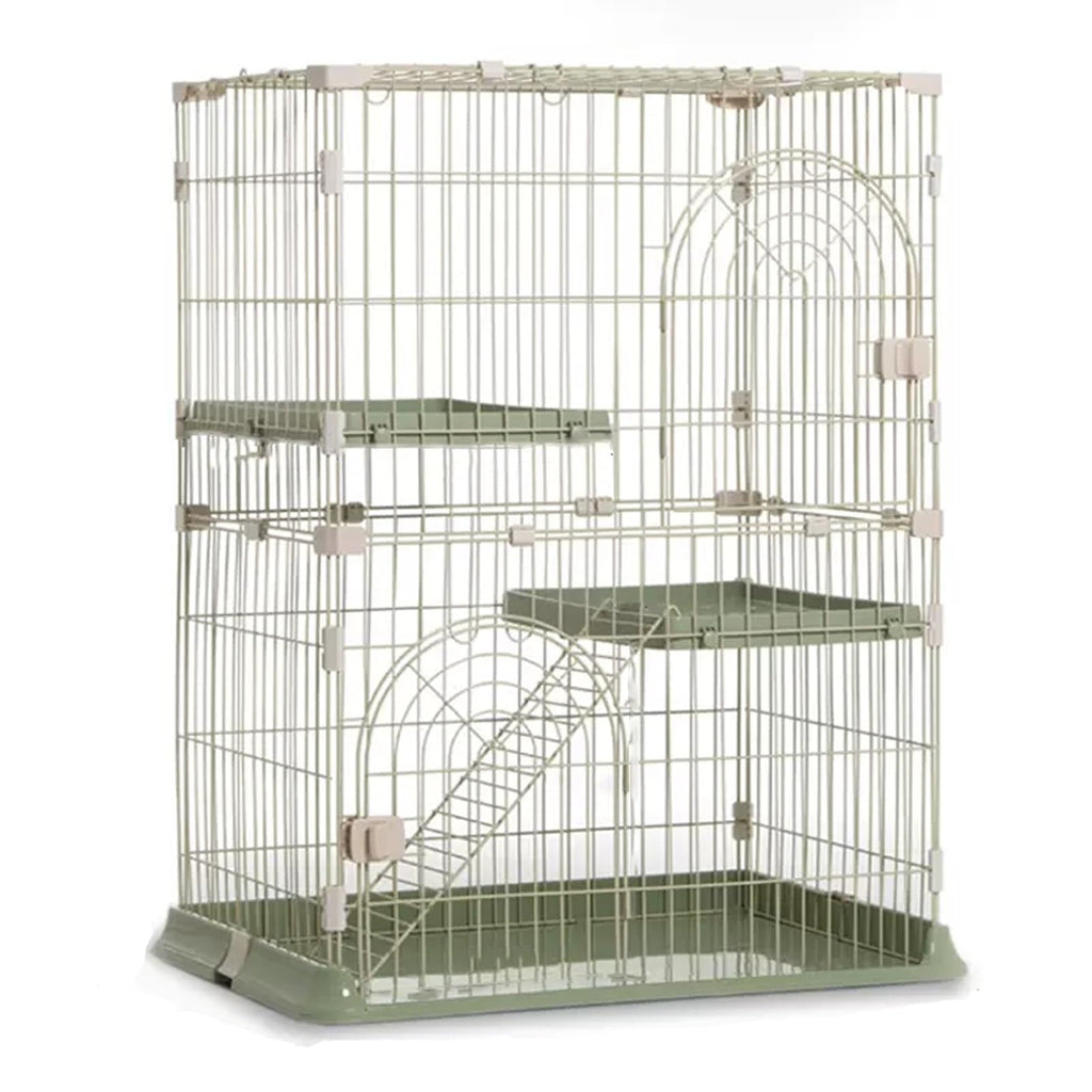 3/4-Tier Wire Cat Cage Playpen Kennel with Hammock and 3 Platforms I5084
