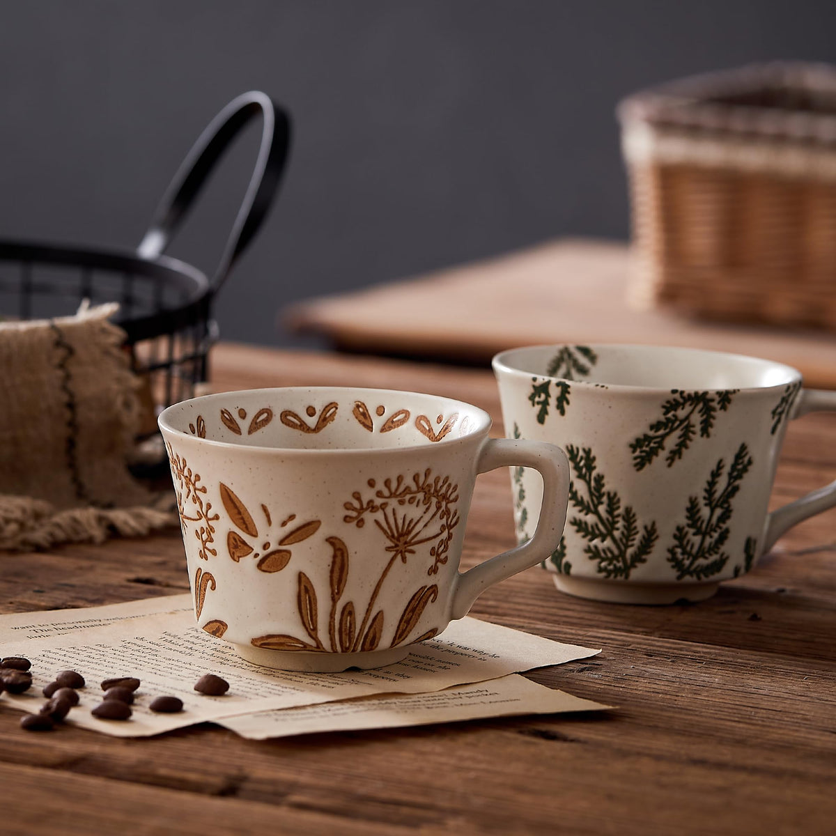 12 oz Ceramic Coffee Mug Set of 4 B502034