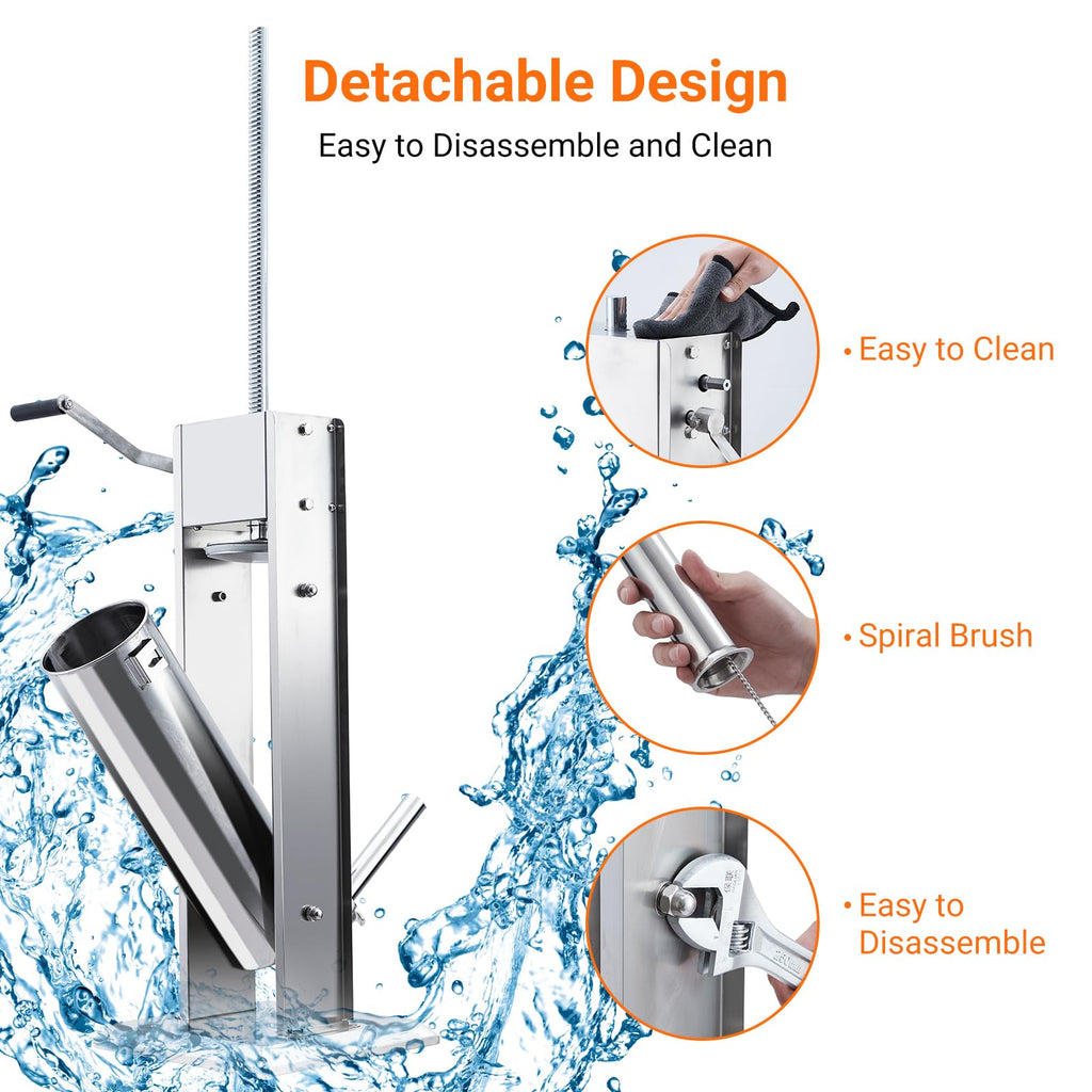 Heavy Duty Stainless Steel 15LBS Manual Sausage Stuffer Machine H2245