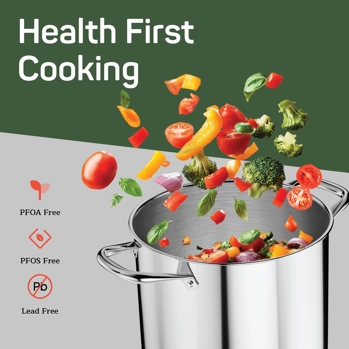 16 Quart Stainless Steel Stockpot with Tempered Glass Lid B9715
