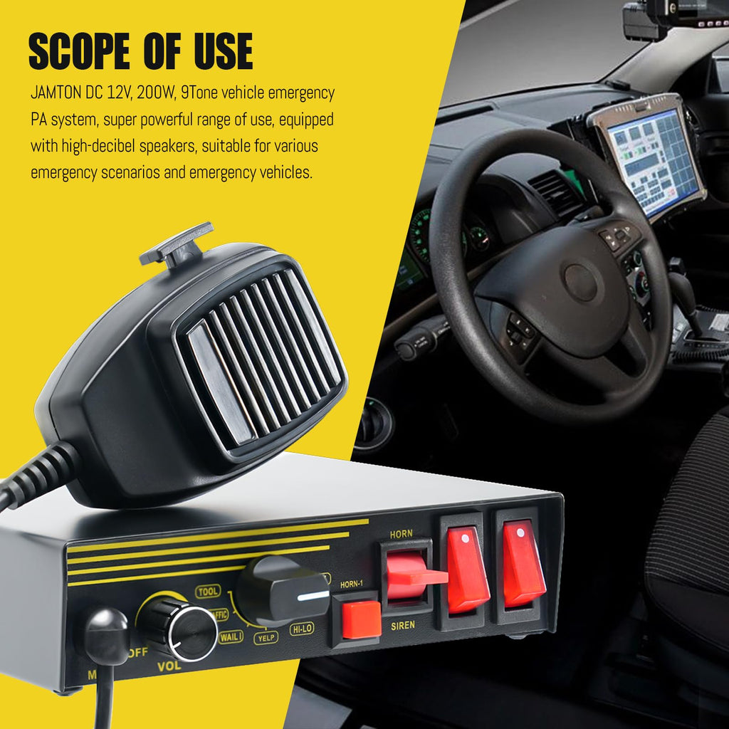 200W 12V 9 Tone Emergency Siren System B70787