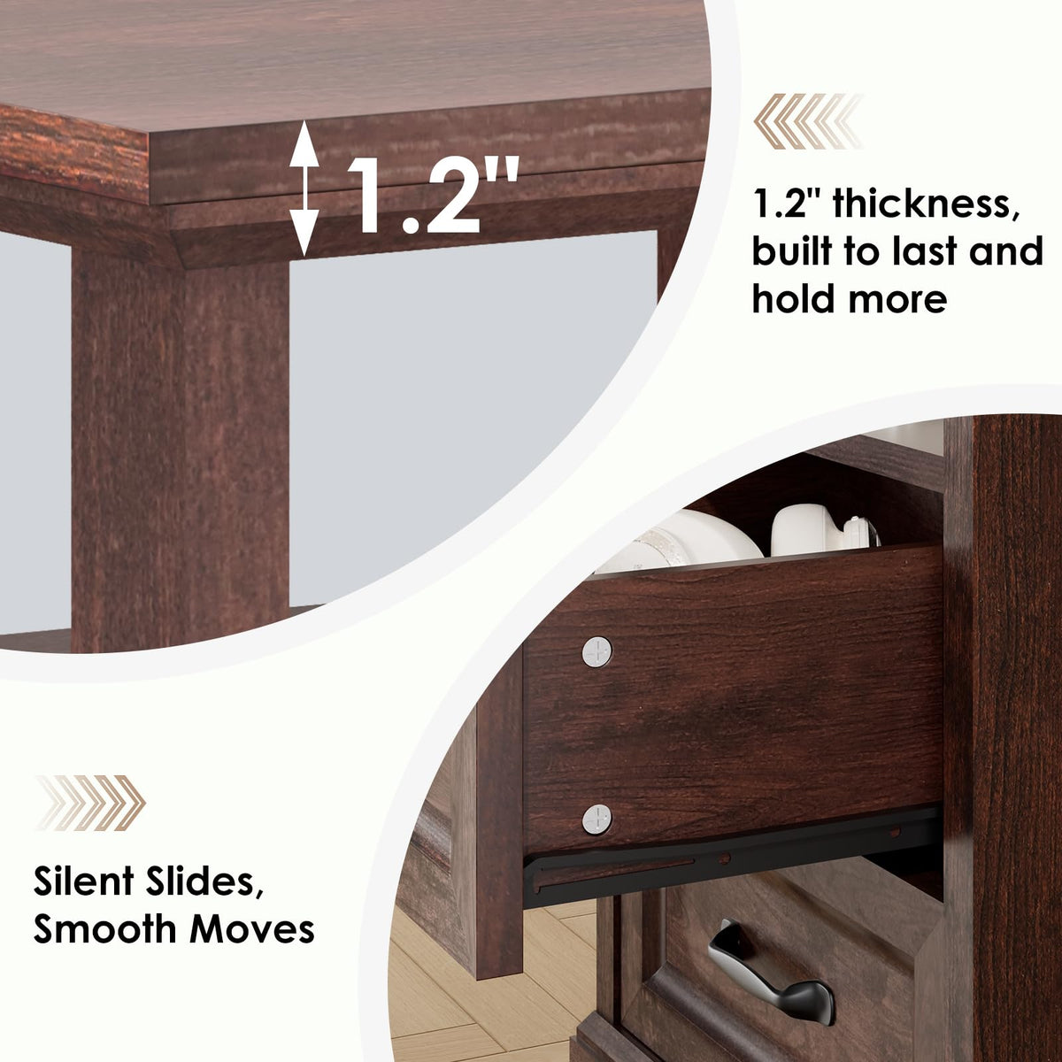 18'' Wood Nightstand with Charging Station G2720