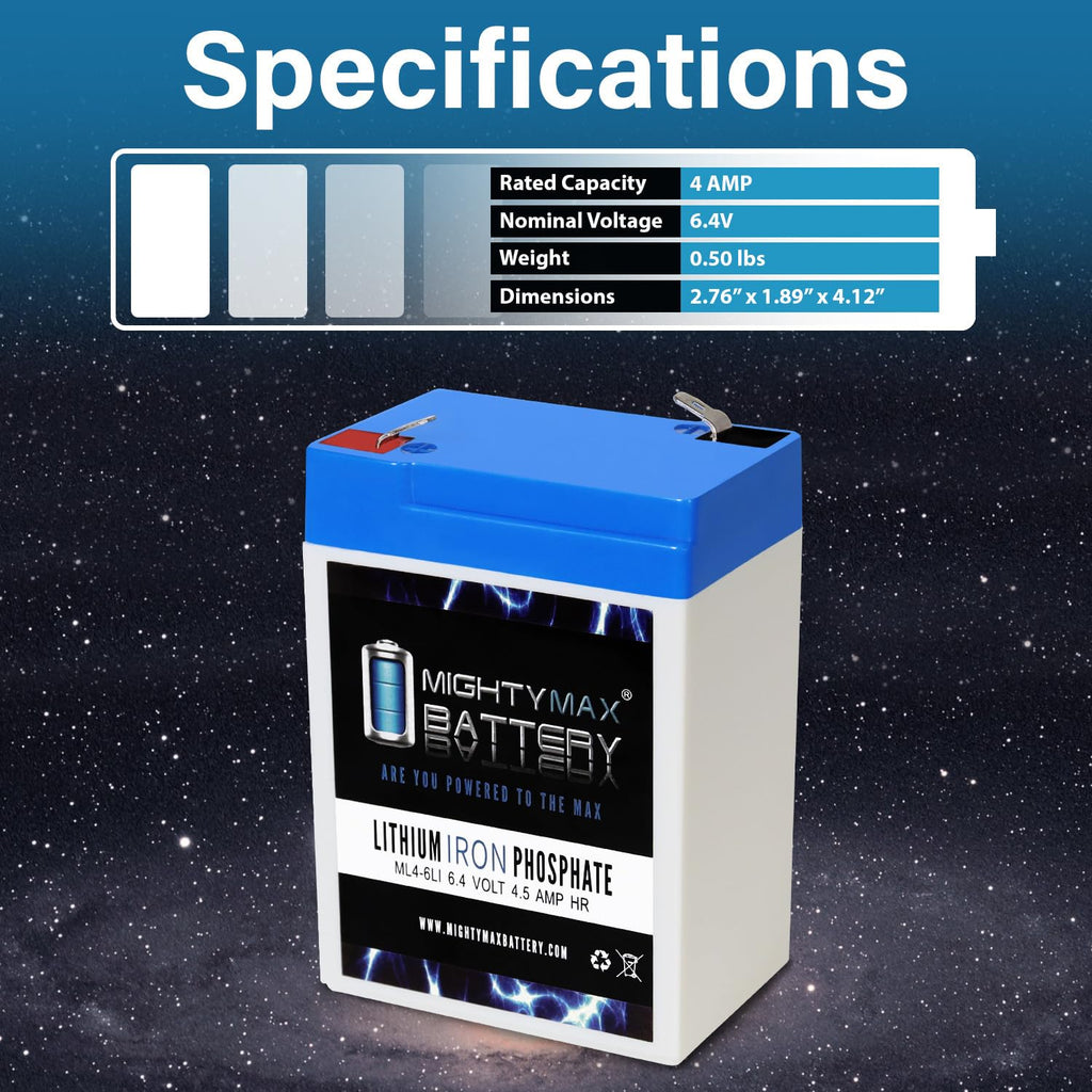 6V 4.5AH Lithium Replacement Battery O25940