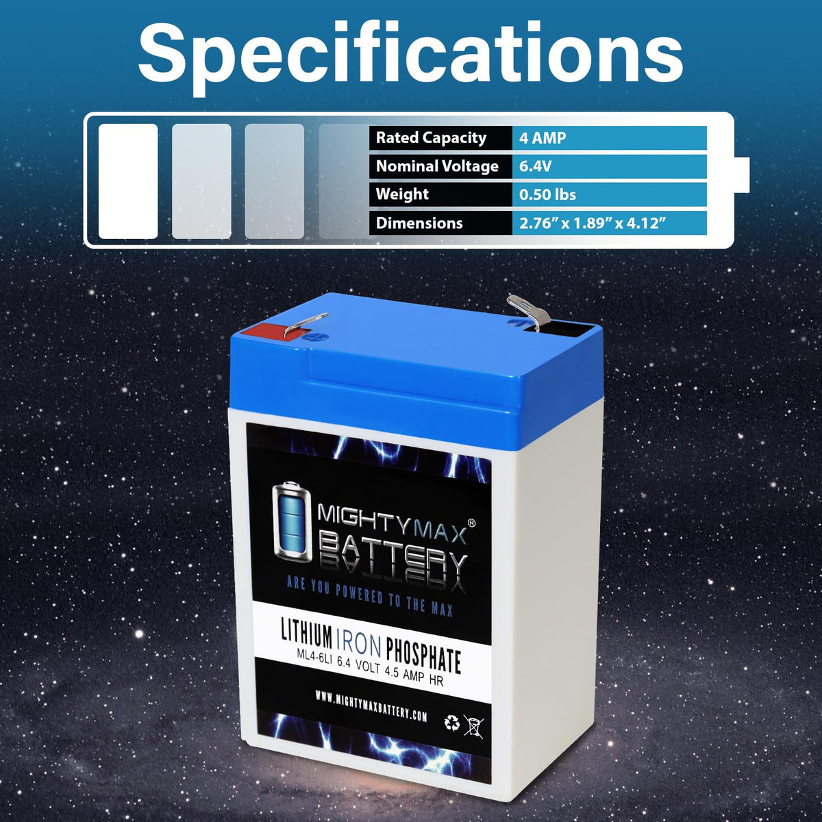 6V 4.5AH Lithium Replacement Battery O25940