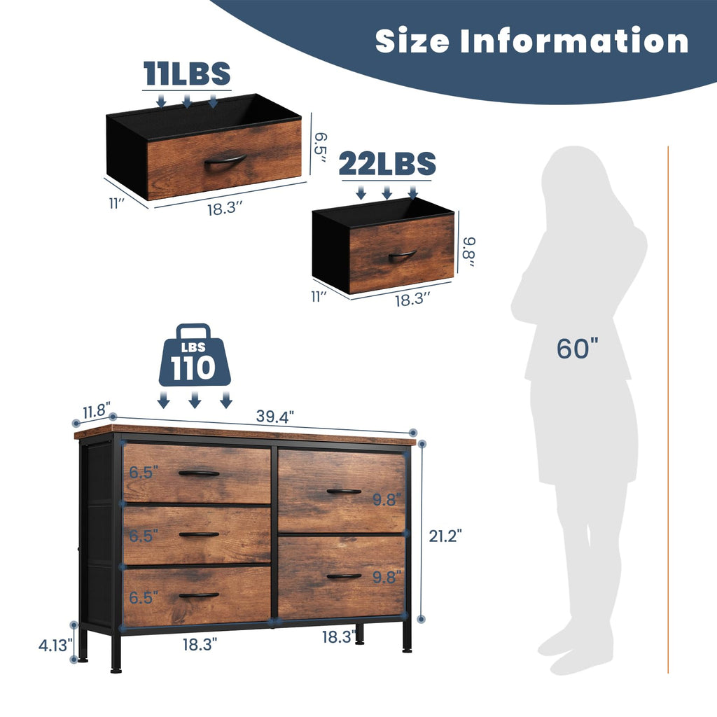 5 Drawer TV Stand J1824