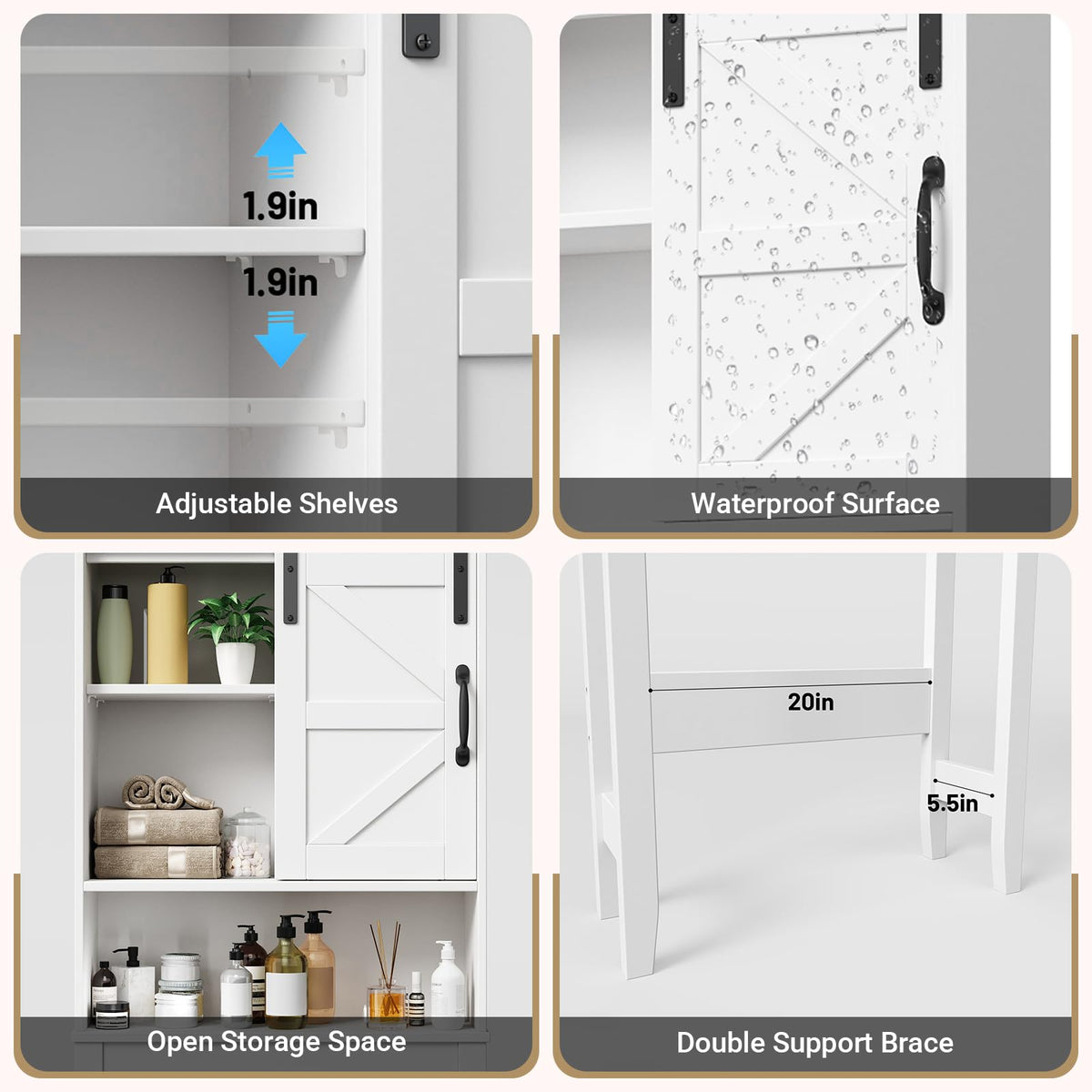 Over The Toilet Storage Cabinet, White J6360