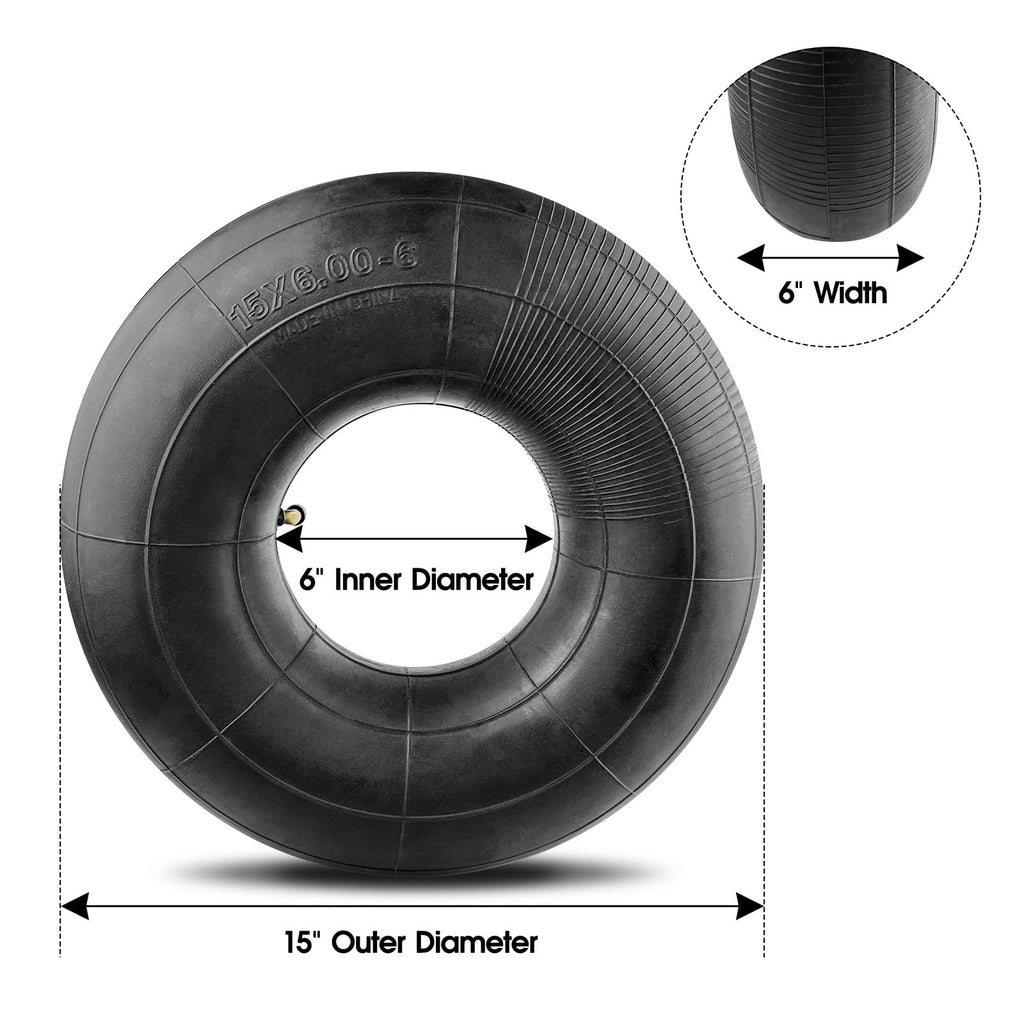 15x6.00-6" Inner Tube with TR87 Bent Valve Stem 2 Pack Y294