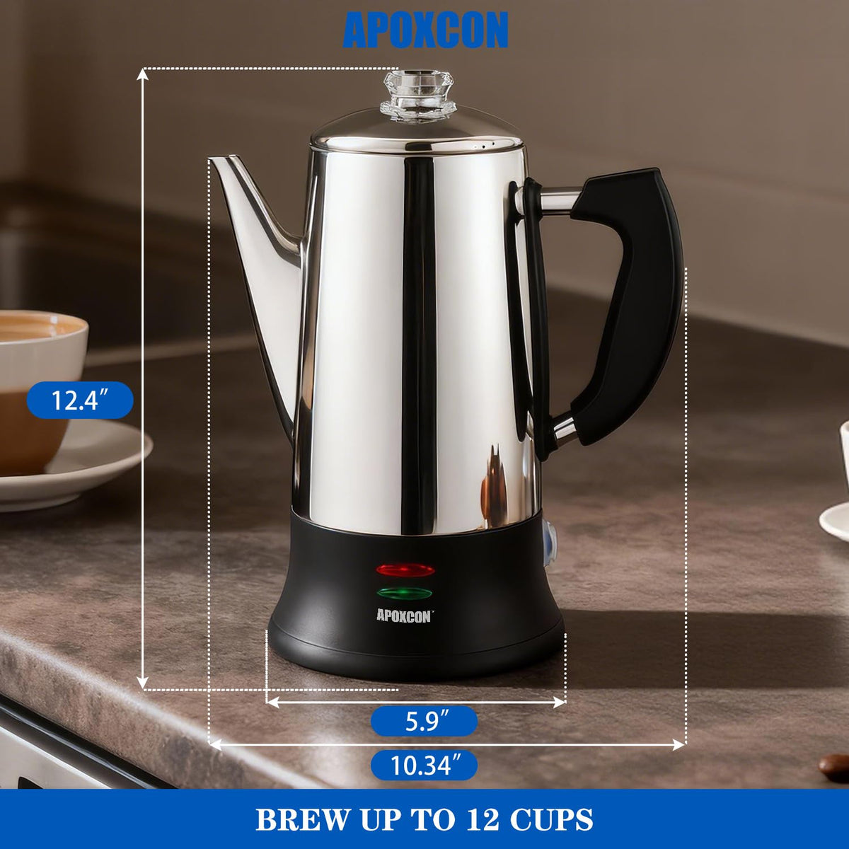 Electric Stainless Steel Coffee Percolator 12 Cup V789105