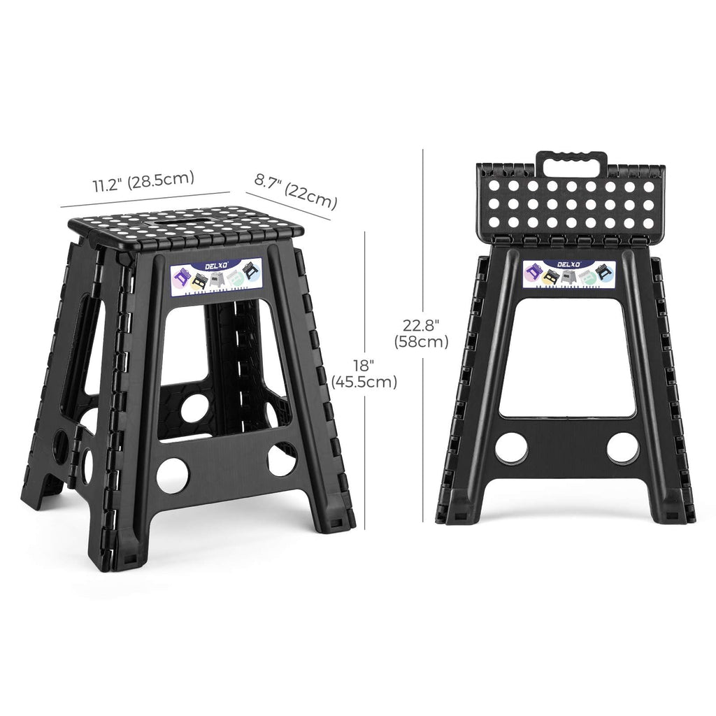 Black 1 Pack Folding Plastic Step Stool P24688