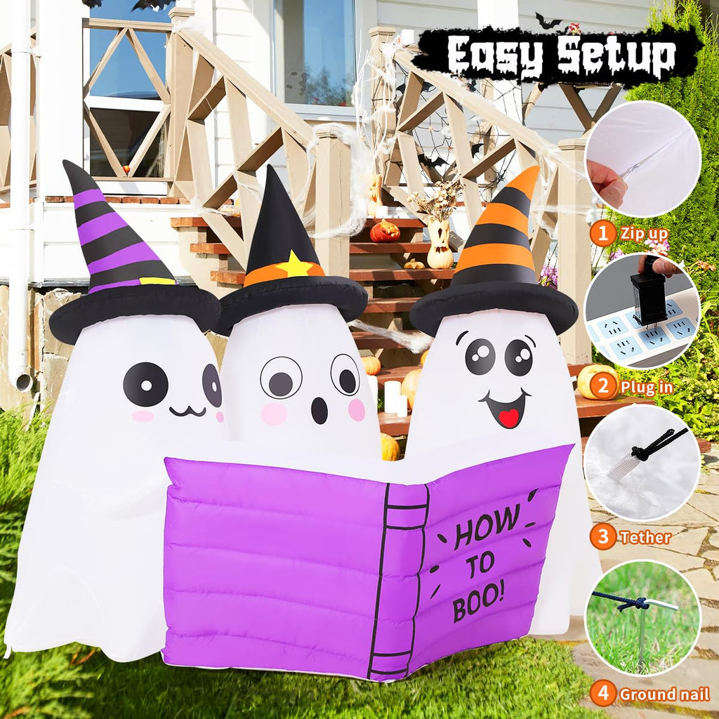 5.2FT Halloween Inflatables Ghost Outdoor Decoration with Built-in LEDs E87694