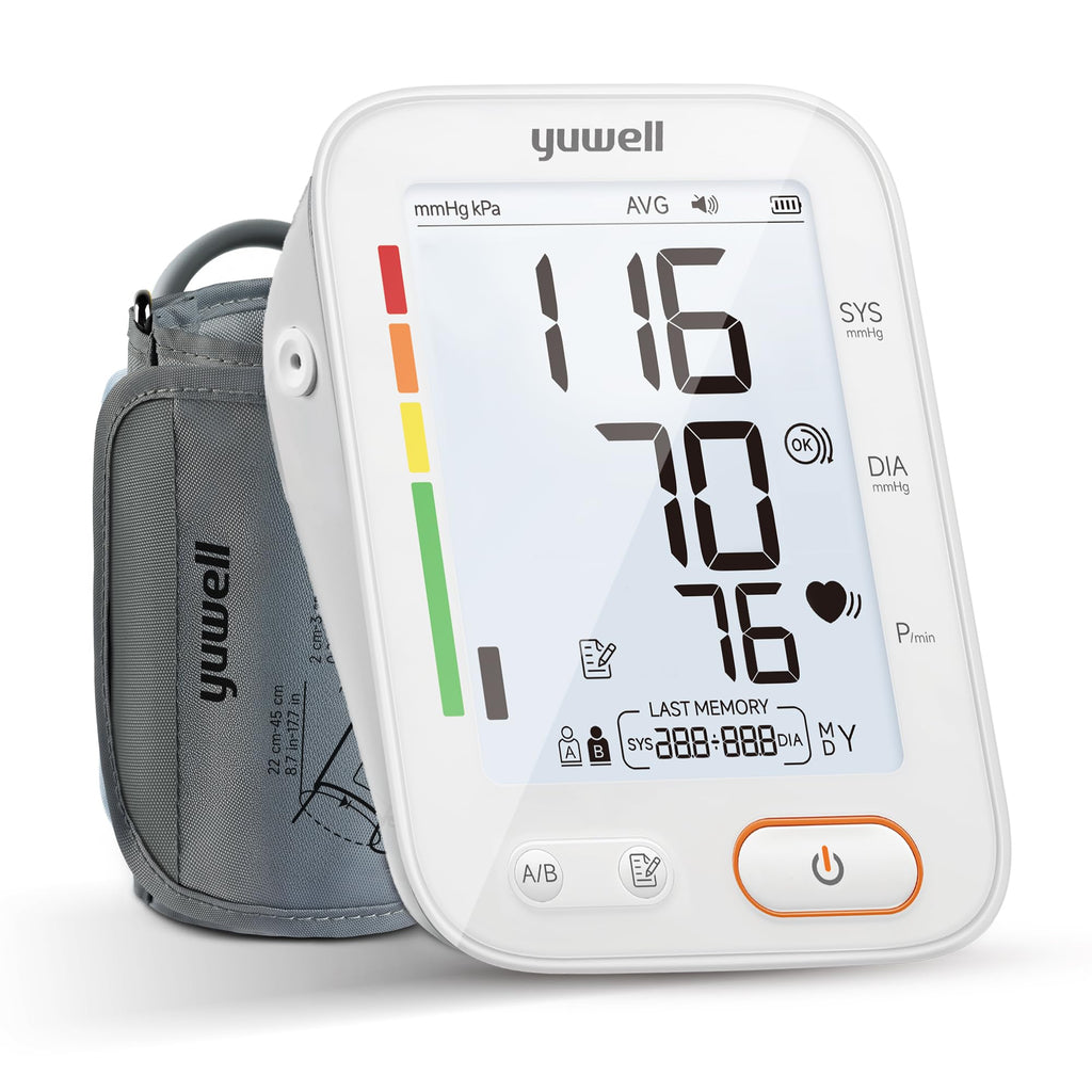 Upper Arm Blood Pressure Monitor with Adjustable Arm Cuff and Backlit Display K871713