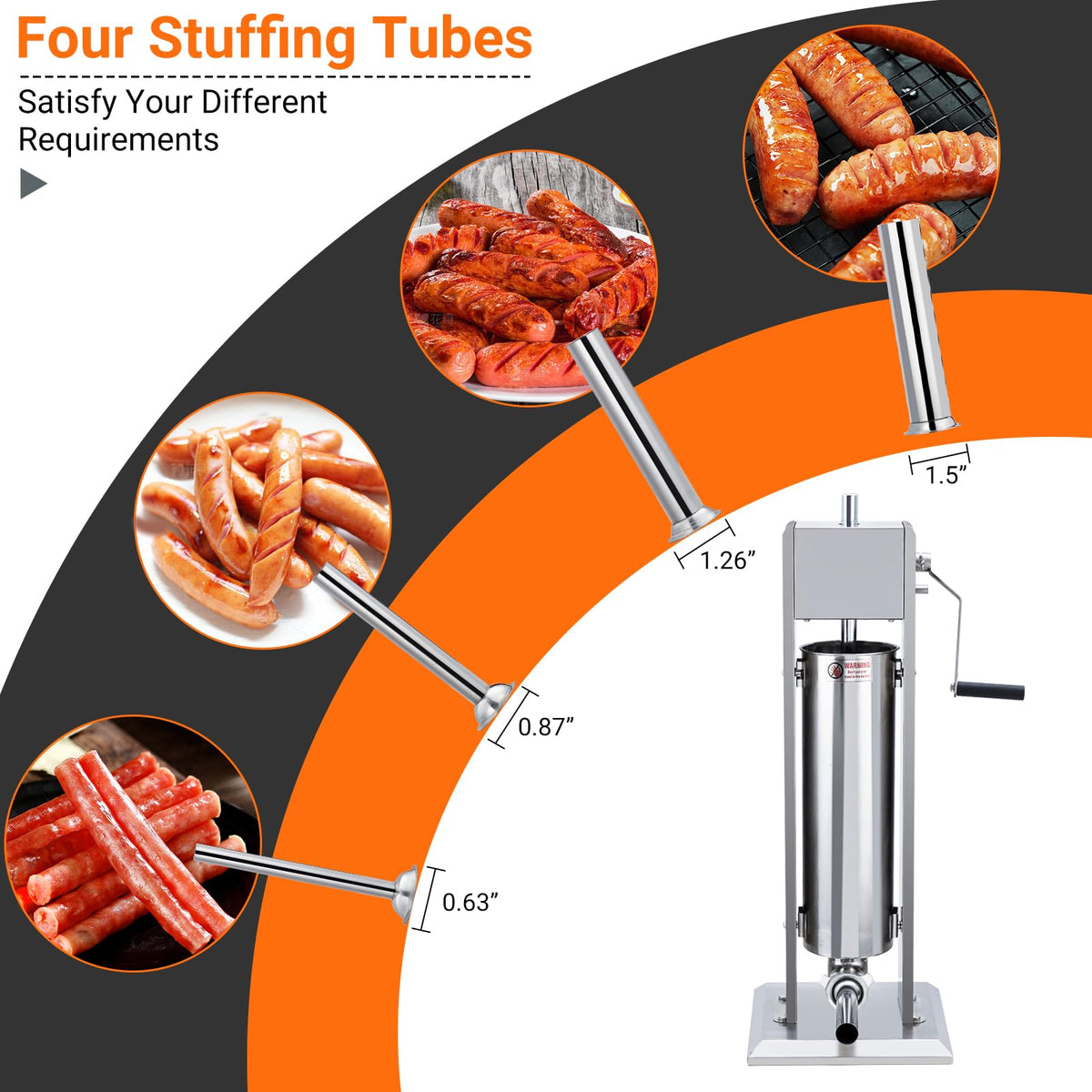 Heavy Duty Stainless Steel 15LBS Manual Sausage Stuffer Machine H2245